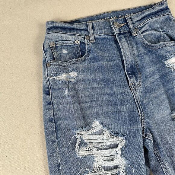 American Eagle Highest Rise 90s Boyfriend Jeans Women’s 2 Blue Denim Stretch‎ - Picture 6 of 16